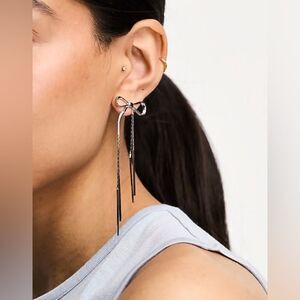 Bow tassel drop earrings N936